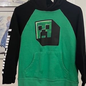 Minecraft hooded sweatshirt- Green/ black/ white- M (8/10)